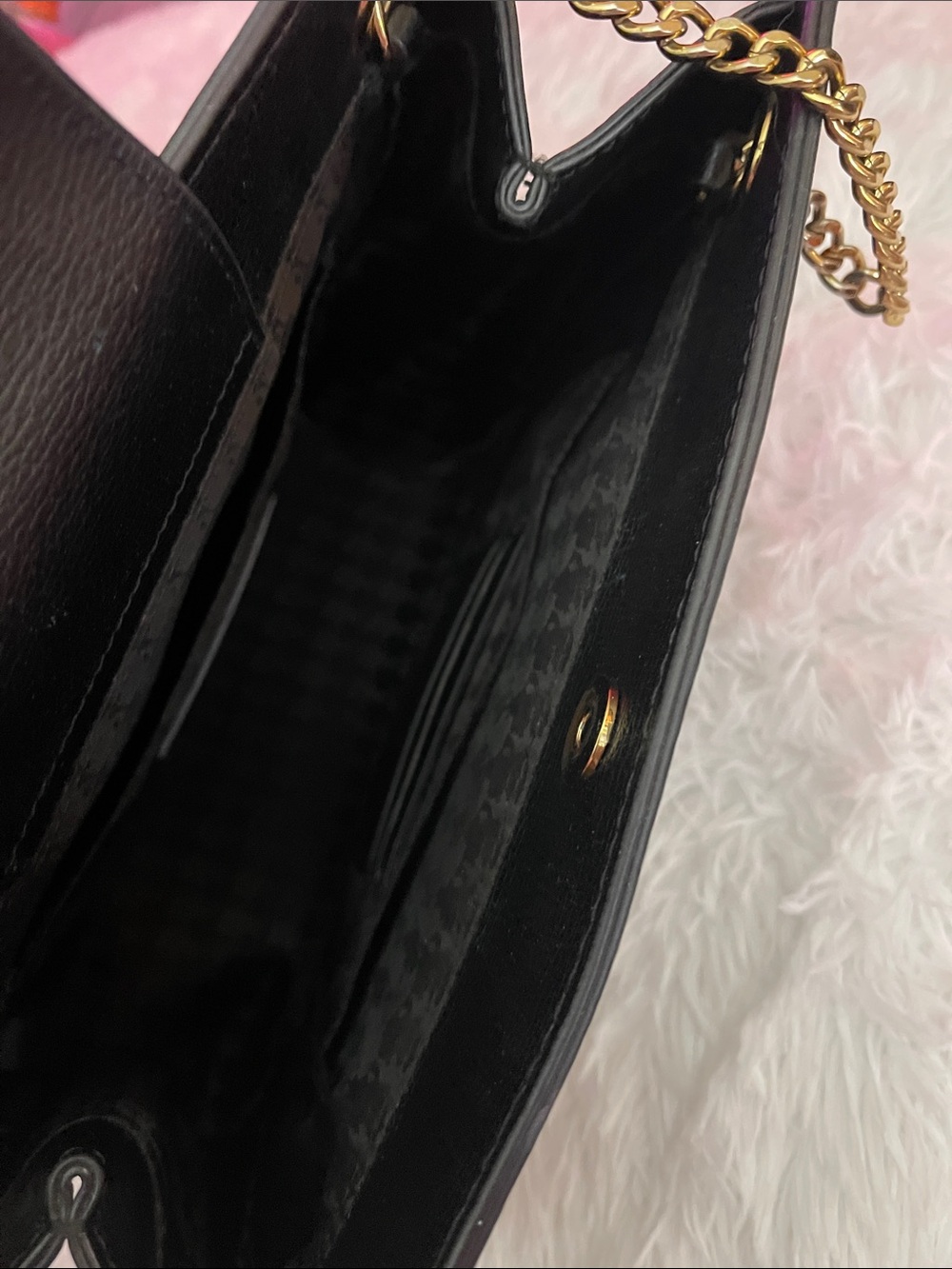 Karl Lagerfeld Black Shoulder Bag with Gold Chain - Picture 7 of 11